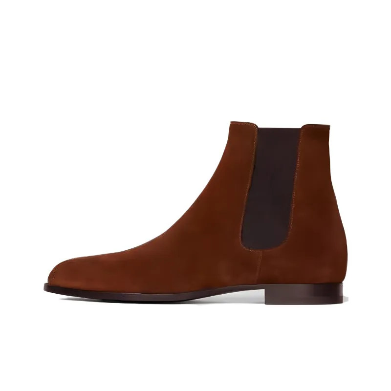 CELINE Short Chelsea Boots Men's Brown-0