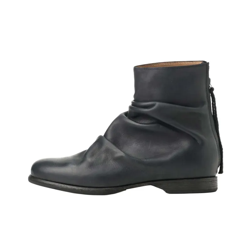 Yohji Yamamoto Pleat-detail Leather Boots-0