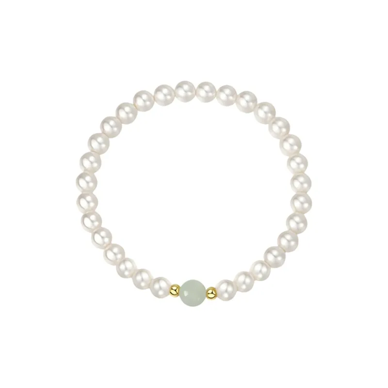 QIANCHANG Bracelets Pale Greenish White Jade Women's-5