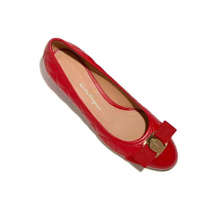 FERRAGAMO Chunky Heel High Heels Women's Red-3