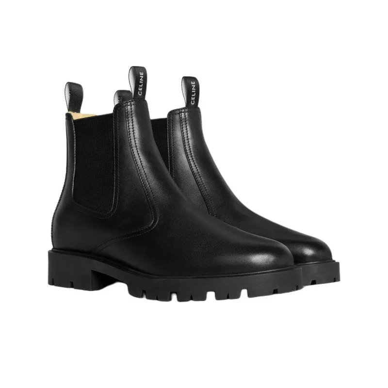 CELINE Short Chelsea Boots Men's Black-2