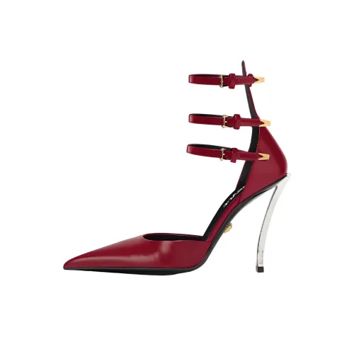 VERSACE Slim Heel High Heels 11cm Women's Burgundy