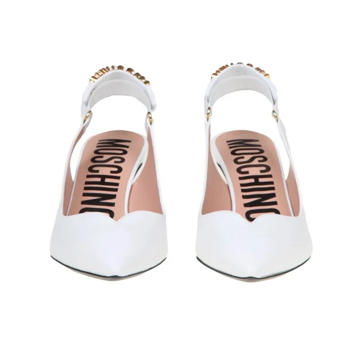 MOSCHINO 65mm Logo Slingback-strap Pumps-4