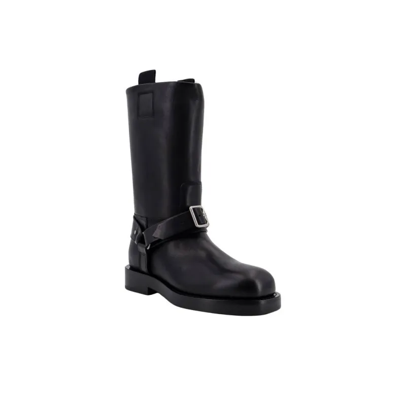 Burberry Buckled Leather Boots-2