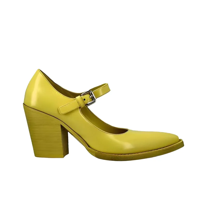 PRADA Chunky Heel High Heels Women's Yellow-1