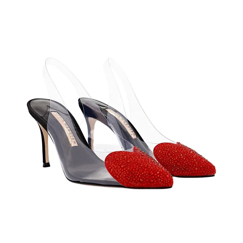 Sophia Webster Amora Slim Heel High Heels 8.5cm Women's Red-2