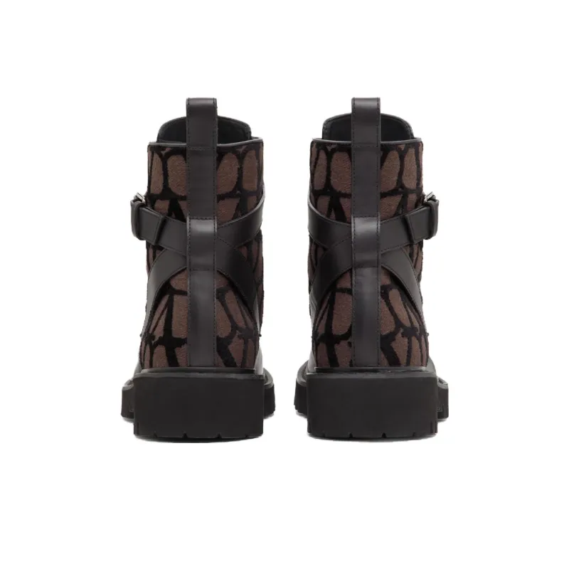 Valentino Toile Iconographe Round Toe Ankle Boots Women's-4