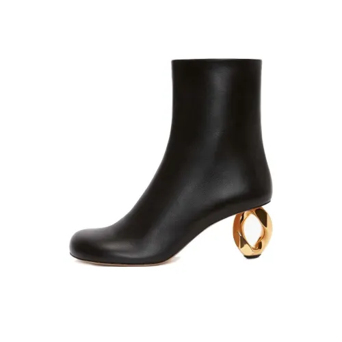 JW Dress Chain heel Leather Ankle Boots Women's