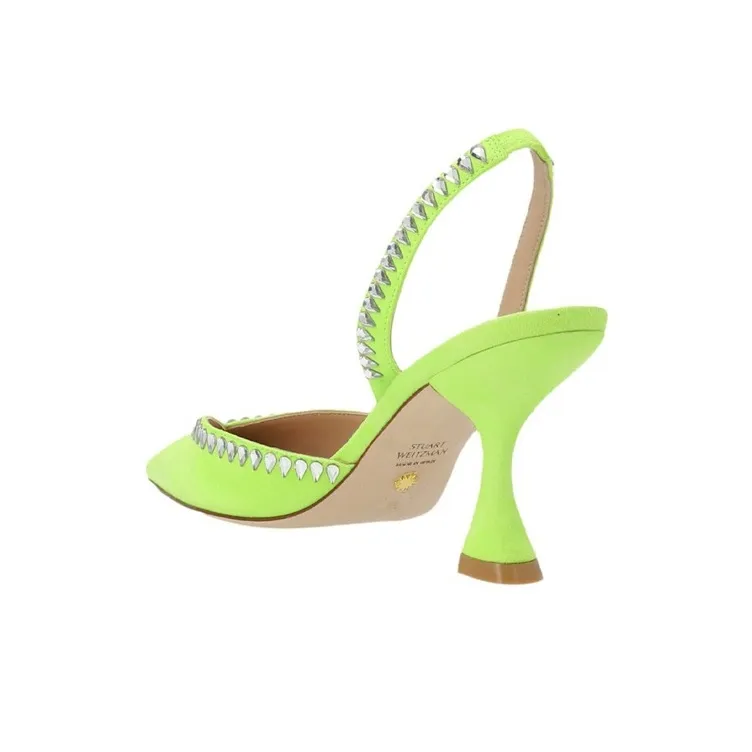 Stuart Weitzman/SW Chunky Heel High Heels 8.5cm Women's Green-4