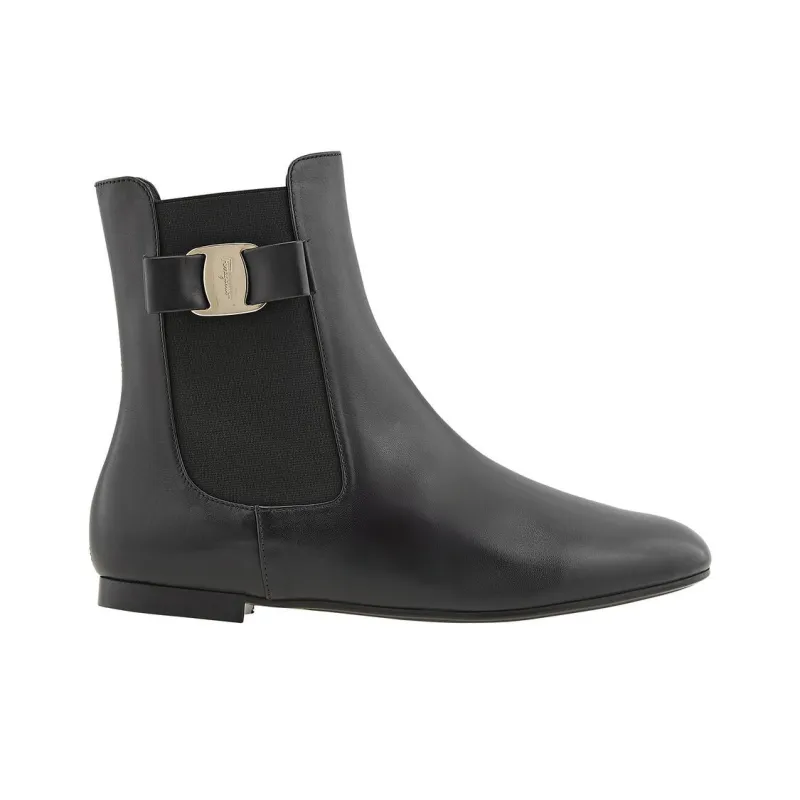 FERRAGAMO Vara Short Chelsea Boots Women's Black-1
