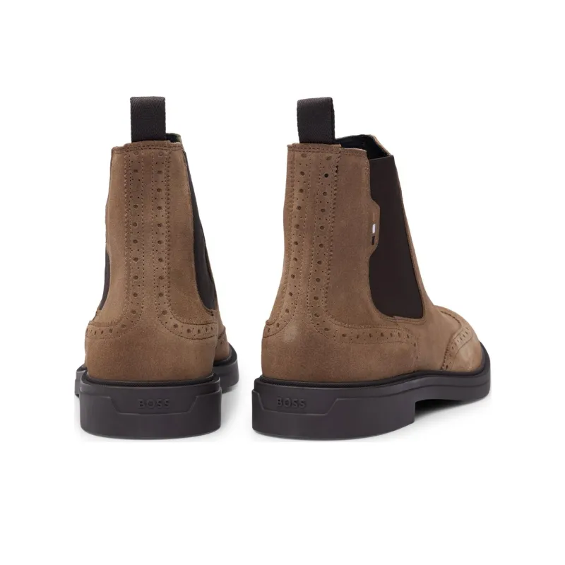 HUGO BOSS Short Chelsea Boots Men's Light Brown-3