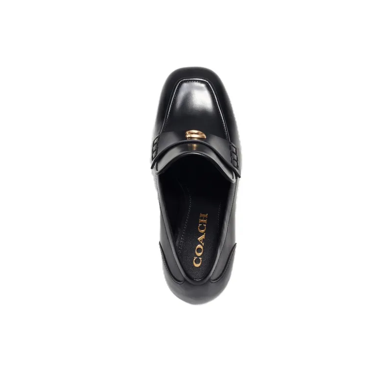 COACH Ilyse Chunky Heel High Heels 12cm Women's Black-3