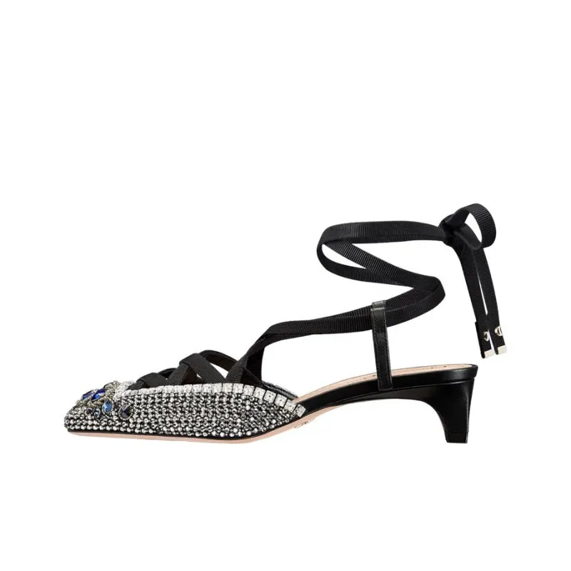 DIOR D Envol Cone Heel High Heels 4cm Women's Black-0