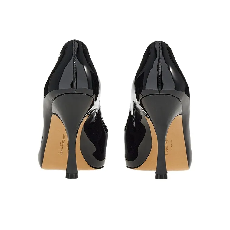 FERRAGAMO Vara Slim Heel High Heels 10cm Women's Black-4