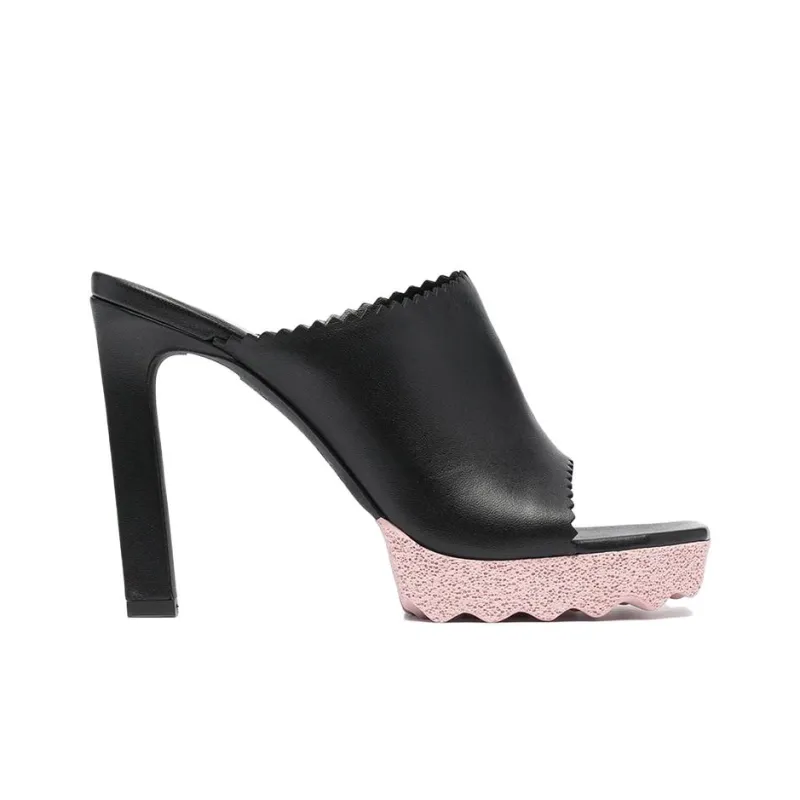 OFF WHITE Block Heel High Heels 11cm Women's Black-1