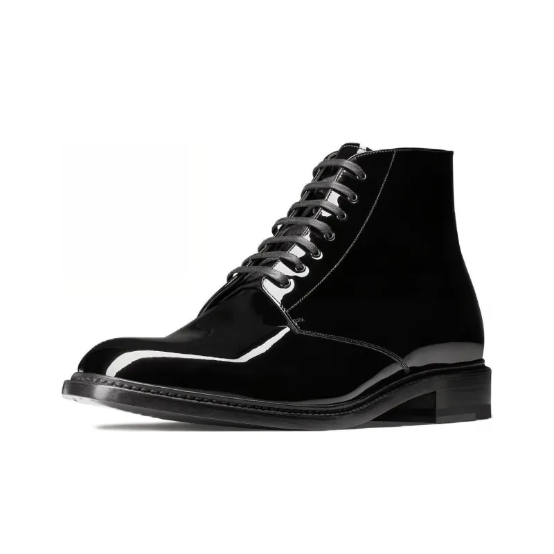 SAINT LAURENT Vaughn Ankle Leather Boots-3
