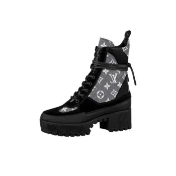 LOUIS VUITTON Laureate Ankle Boots 5cm Women's Black