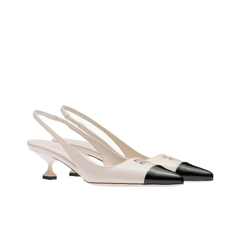 MIU MIU Cone Heel High Heels Women's Opal Color/Black-1