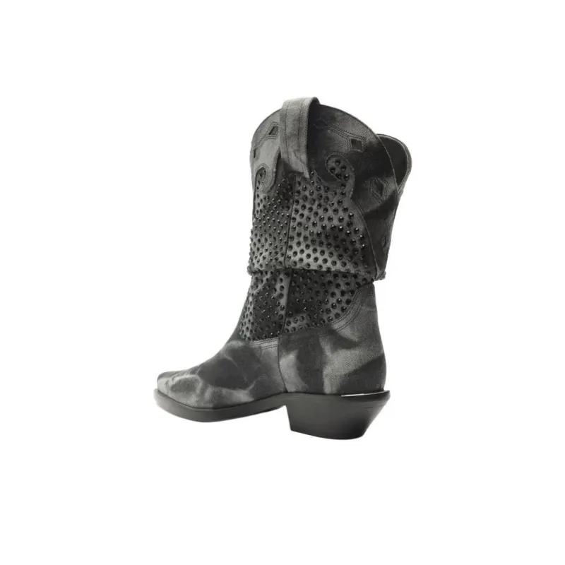 Schutz Ankle Boots 3cm Women's Gray Black-3