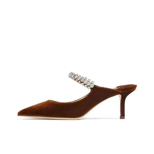Jimmy Choo Bing Slim Heel Wrap-toe Slippers 6.5cm Women's Tan