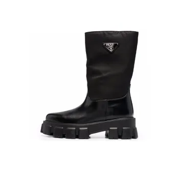 PRADA Monolith Knee high Boots Women's Black