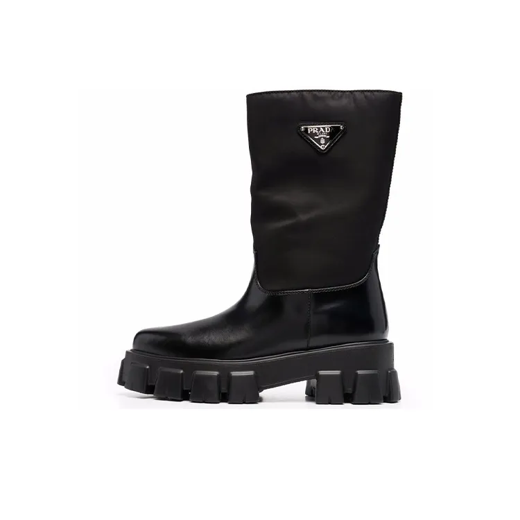 PRADA Monolith Knee high Boots Women's Black-0