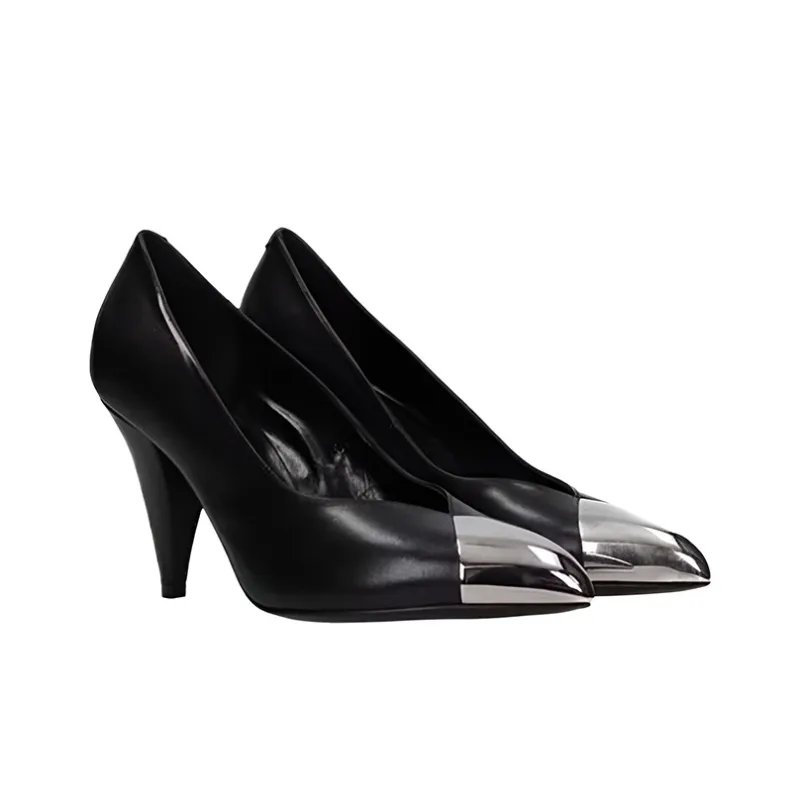 CELINE Irregular Heel High Heels 8.5cm Women's Black-1