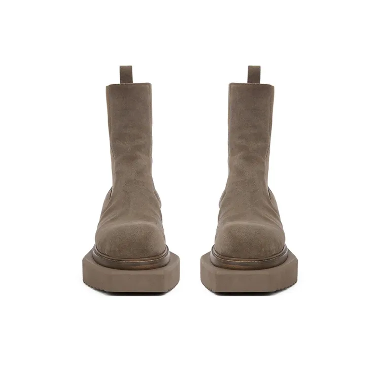 RICK OWENS/RO Beatle Turbo Cyclops Short Chelsea Boots Men's Gray-2