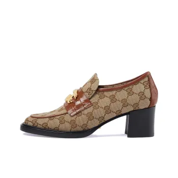 GUCCI GG Canvas Heeled Loafers