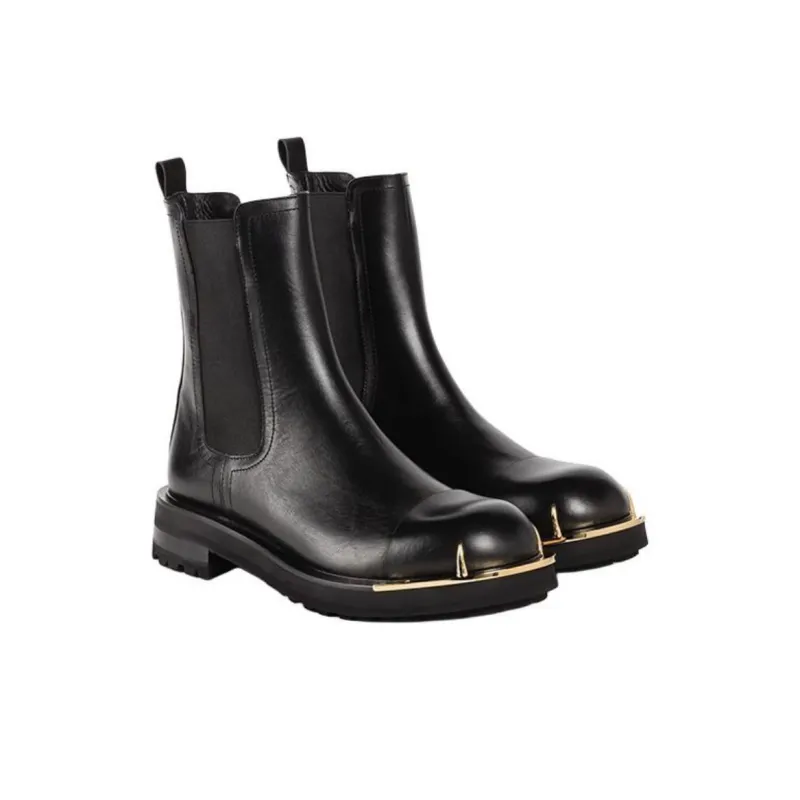 Roberto Cavalli Short Chelsea Boots Men's Black-2