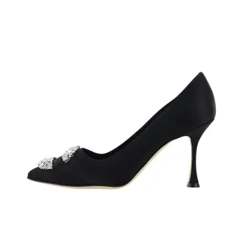 MANOLO BLAHNIK Maida Embellished Satin Pumps