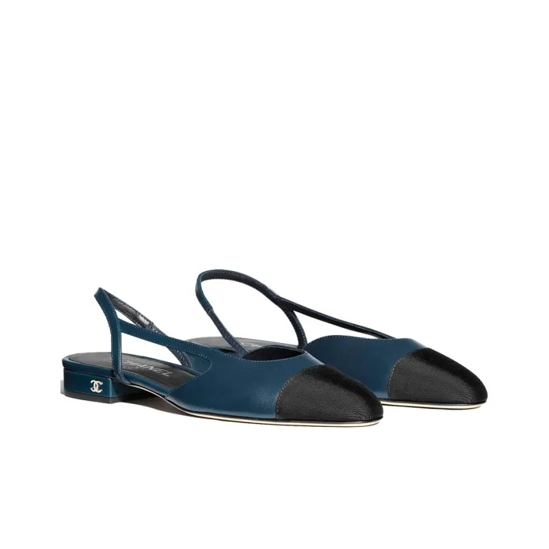 CHANEL High Heels Women's Dark Blue-2