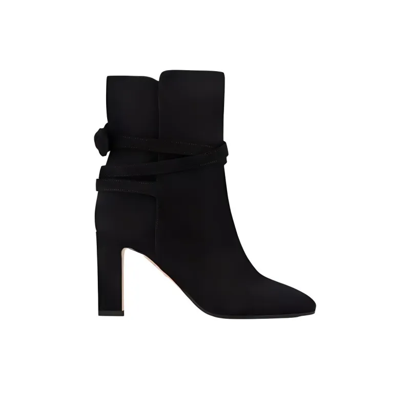 AQUAZZURA Very Bow Tie Ankle Boots 8.5cm Women's Black-1