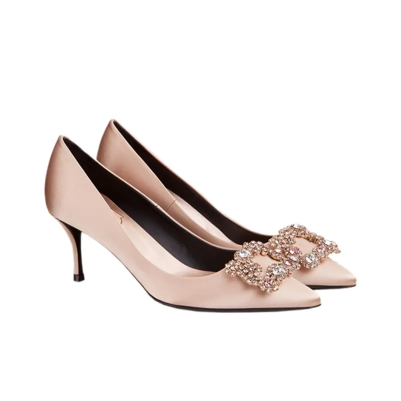 Roger Vivier Efflorescence Embellished Pointed Toe Pumps-3