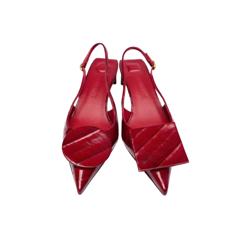 Jacquemus Les Block Heel High Heels 4cm Women's Deep Red-3