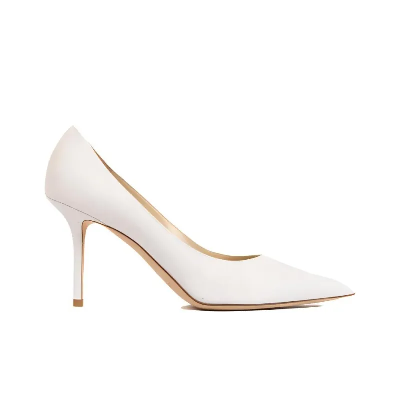 Jimmy Choo LOVE Slim Heel High Heels 8.5cm Women's White-1