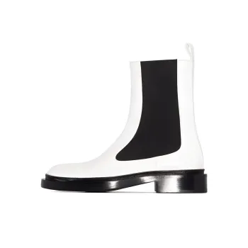 JIL SANDER Short Chelsea Boots Women's White Black