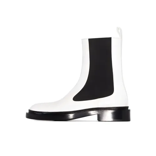 JIL SANDER Short Chelsea Boots Women's White Black