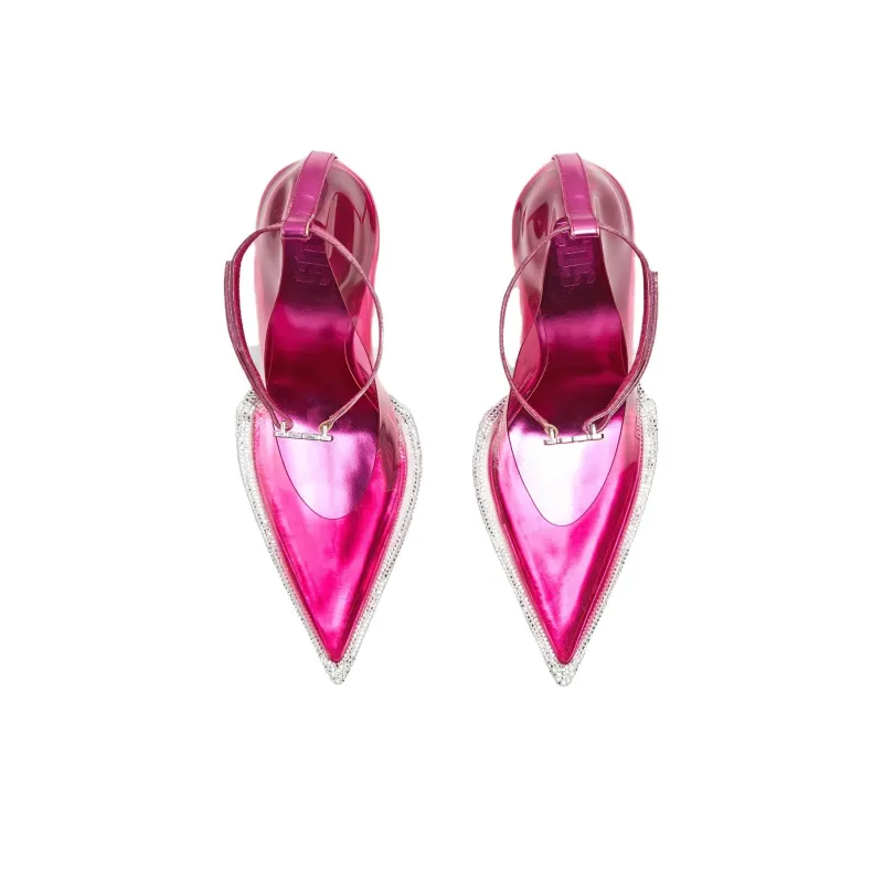 GCDS 130mm Transparent Pointed-toe Pumps-2