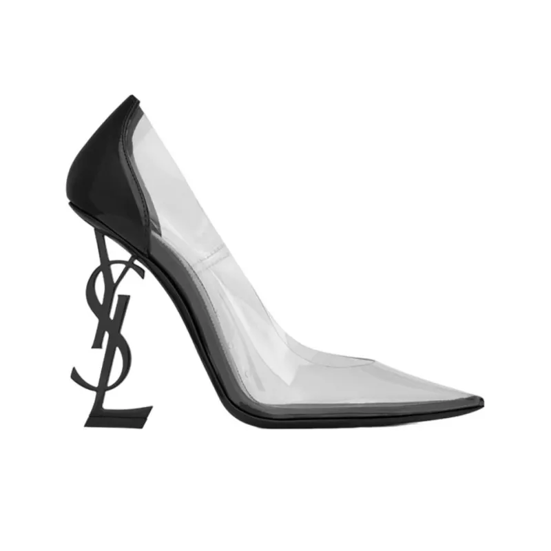 SAINT LAURENT Irregular Heel High Heels 11cm Women's Black-1