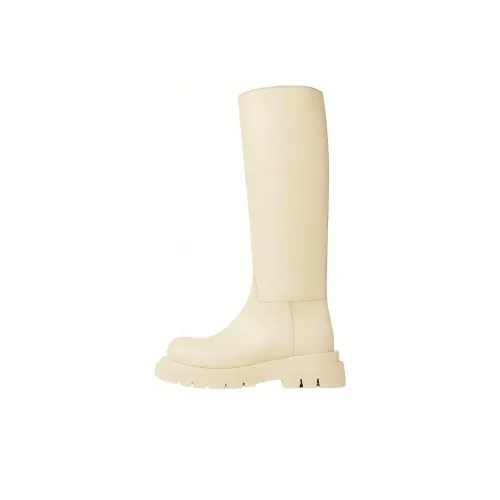 Bottega Veneta Lug Knee high Boots Women's Sea Salt Color
