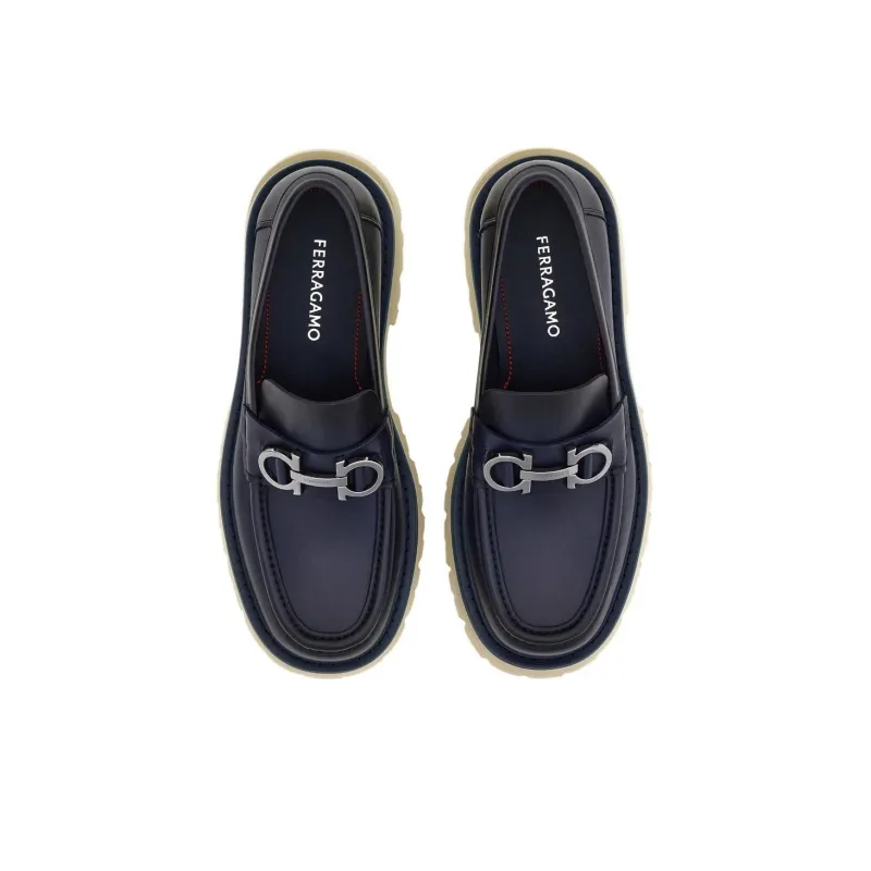 FERRAGAMO Salvatore Loafers Men's Blue-3