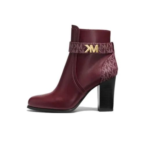 MICHAEL KORS Jilly Ankle Boots 8cm Women's Red Brown