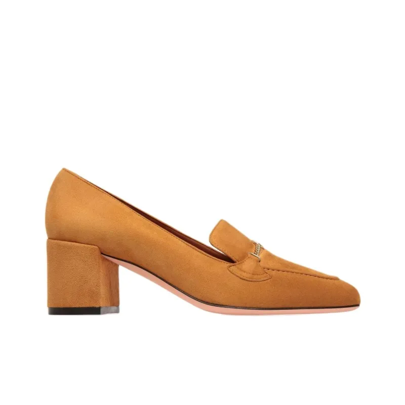 BALLY Emblem Chunky Heel High Heels 5cm Women's Brown-1