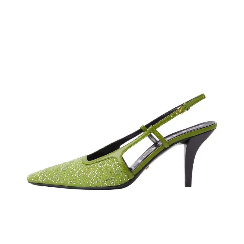 GUCCI Slim Heel High Heels 7.5cm Women's Green-0