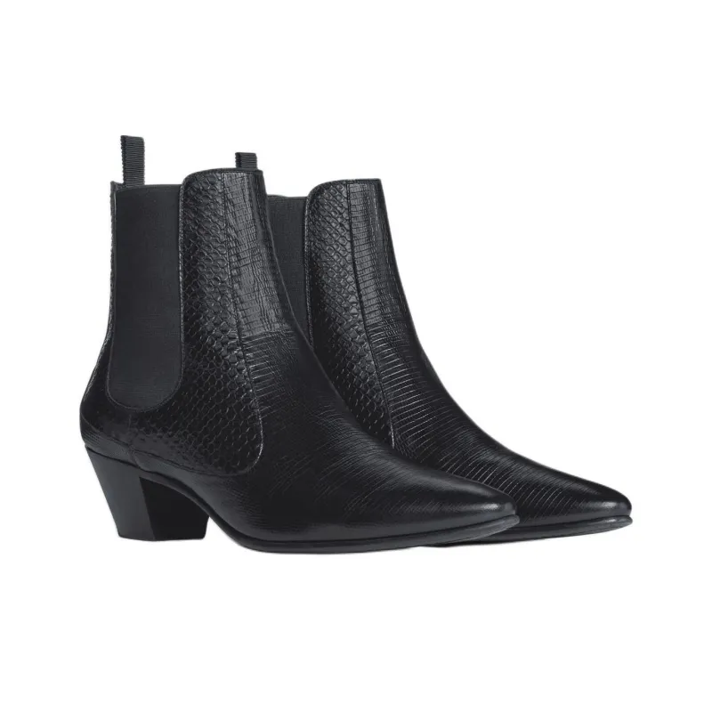 CELINE Hector Short Chelsea Boots 6cm Men's Black-2