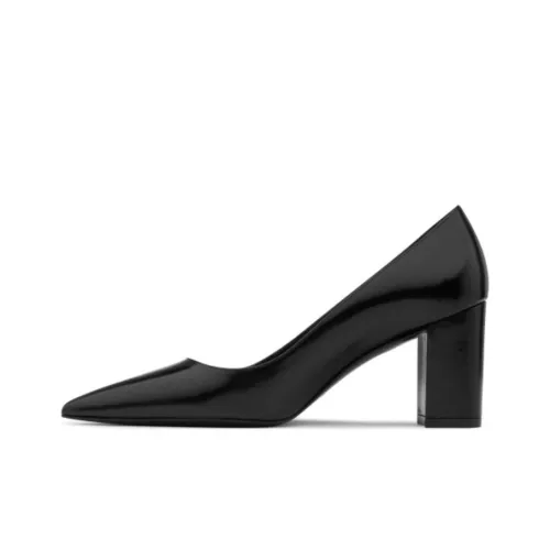 Stuart Weitzman/SW Stuart 75 Block Pump Chunky Heel High Heels 7.5cm Women's Black