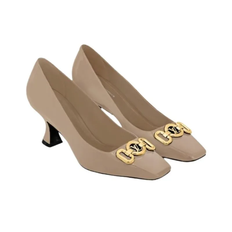 LOUIS VUITTON Rotary Chunky Heel High Heels 6.5cm Women's Umber-2