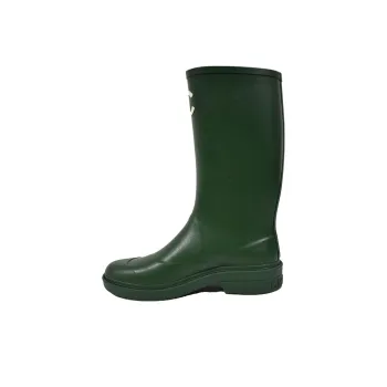CHANEL Mid Calf Boots Women's Dark Green