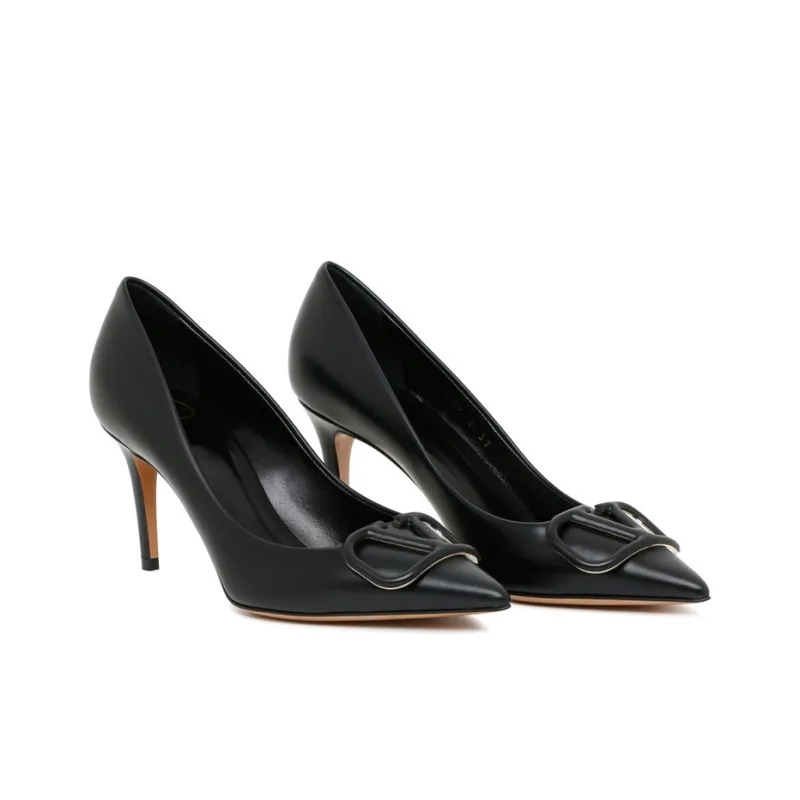 Valentino Slim Heel High Heels Women's Black-2